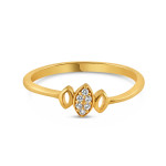 22 Ayar Altın Beyaz CZ Yüzük | M Beden