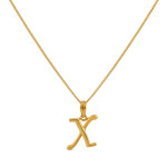 قلادة ذهبية ذهبية للجنسين بحرف X أول حرف أبجدي للجنسين