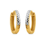 22-karätiger Goldohrring mit Rhodium-Finish