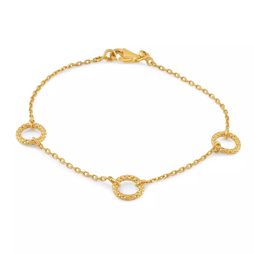 Gold Bracelet with Disc Charm Gold Bracelet with Disc Charm