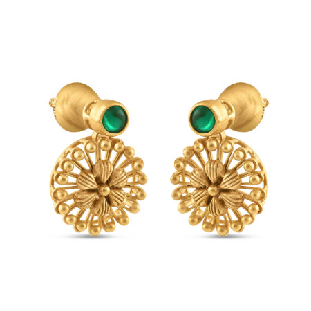 22ct Gold Floral Design Drop Earring 22ct Gold Floral Design Drop Earring