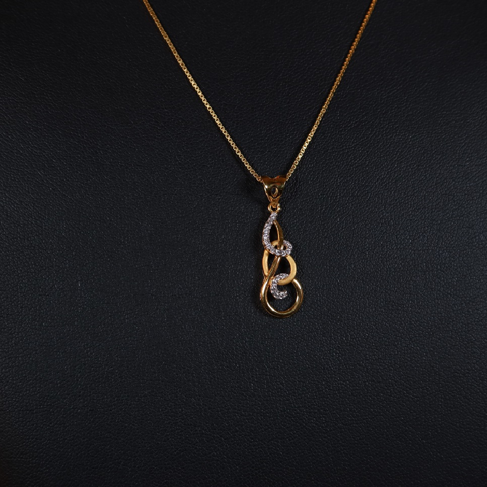 22ct Gold Pendant With White CZ Stone 22ct Gold Pendant With White CZ Stone