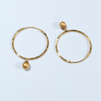 22ct Gold Hoop Earring with Beads