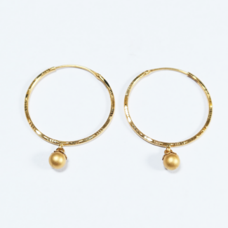 22ct Gold Hoop Earring with Beads