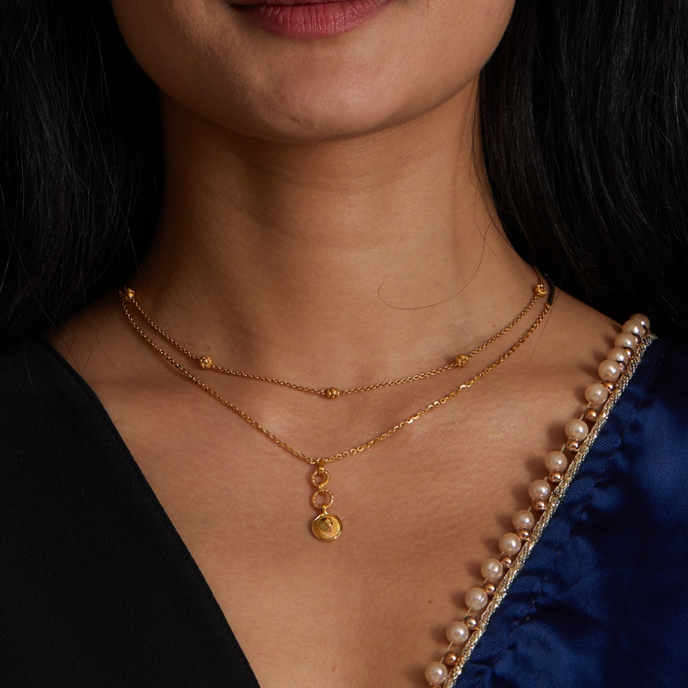22ct Gold Single Line Mangalsutra mit Scheibe Charme 22ct Gold Single Line Mangalsutra mit Scheibe Charme