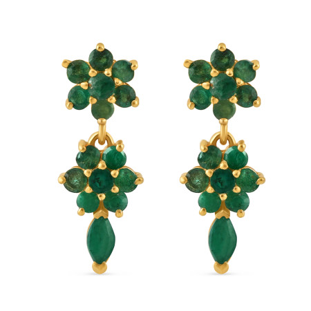 22ct Gold Drop Earring with Emerald Stone