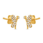 22 Ayar Altın Kelebek Kulak Çıtçıtları | CZ Taşlı 22 Ayar Altın Kelebek Kulak Çıtçıtları | CZ Taşlı