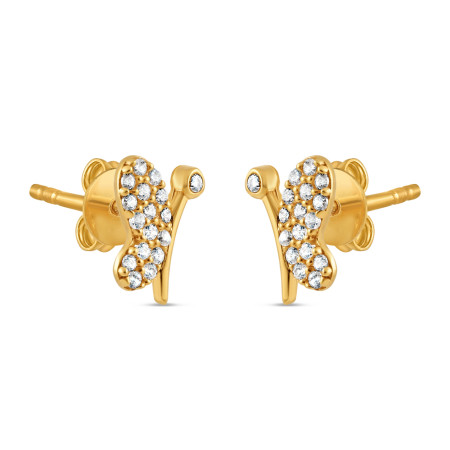 22ct Gold Butterfly Ear Studs | with CZ Stones 22ct Gold Butterfly Ear Studs | with CZ Stones