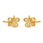 Sarı Altın Kelebek Kulak Çıtçıtları | CZ Taşlı