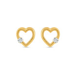 22ct Gold Einzelstein Herz Ohrstecker