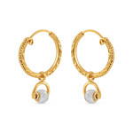 22ct Gold Fancy Hoop Ohrring Bali | mit Rhodium Finish