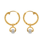 22ct Gold Fancy Hoop Ohrring Bali | mit Rhodium Finish