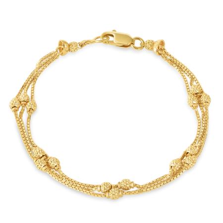 22ct Gold Multi-Strand Bead Bracelet  | 7 Inches