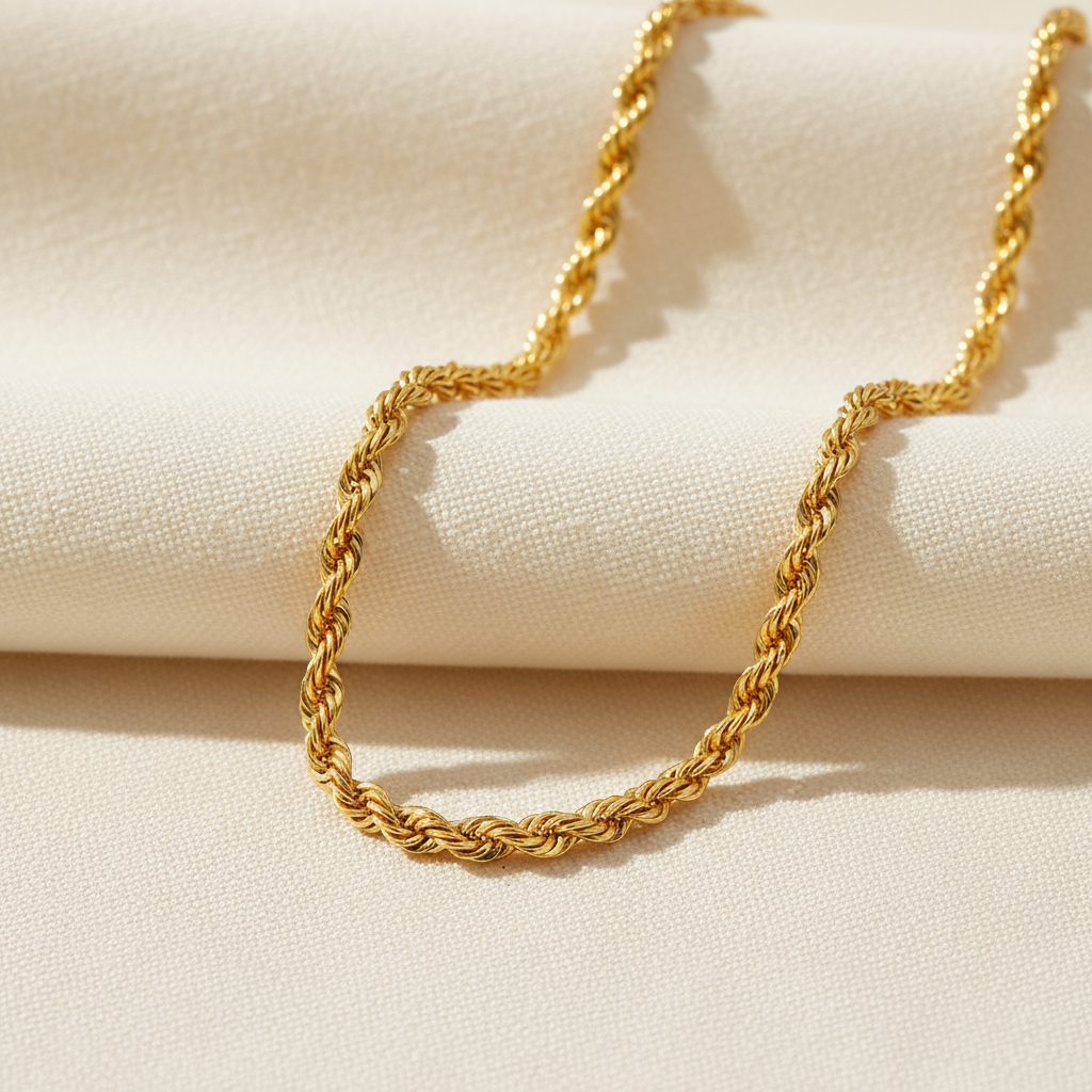 22 Ayar Sarı Altın Halat Zincir | 22 İnç 22 Ayar Sarı Altın Halat Zincir | 22 İnç