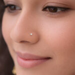 18ct White Gold 0.02ct Diamond Stud Nosepin with Screw
