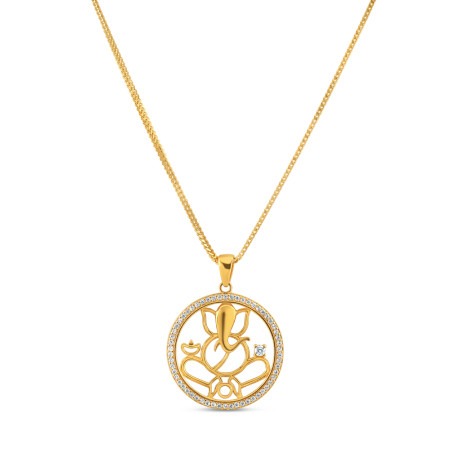 Lord Ganesha Pendant with CZ Stones Lord Ganesha Pendant with CZ Stones