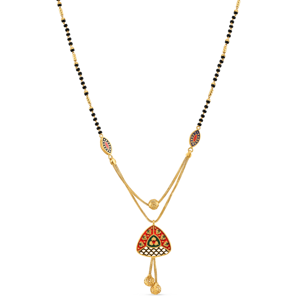 22 Karat Gold Mangalsutra in 18 Zentimeter