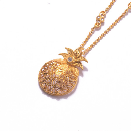 22ct Gold Pineapple Shaped Pendant Necklace | 16 inches 22ct Gold Pineapple Shaped Pendant Necklace | 16 inches