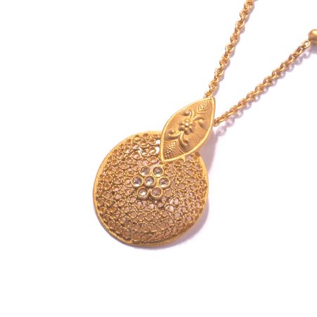 Round Pendant Necklace in 22ct Gold | 16 inches Round Pendant Necklace in 22ct Gold | 16 inches