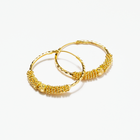 22ct Gold Bali with Gold Beads 22ct Gold Bali with Gold Beads