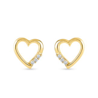 18ct Gold Classic Heart Stud