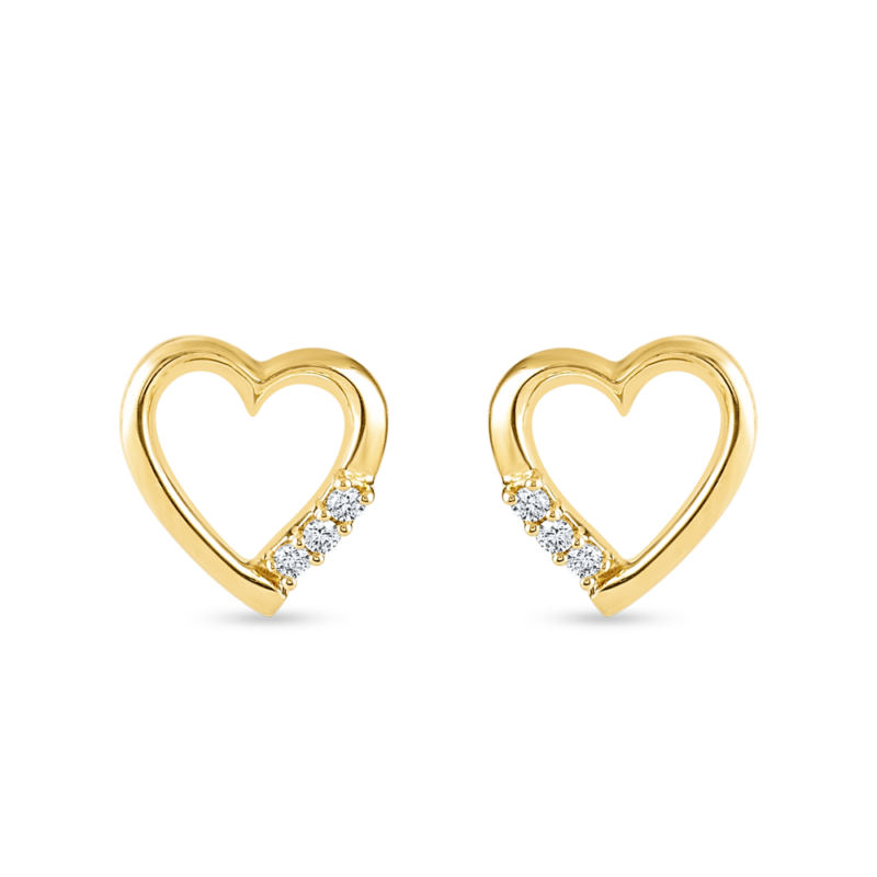18ct Gold Classic Heart Stud 18ct Gold Classic Heart Stud