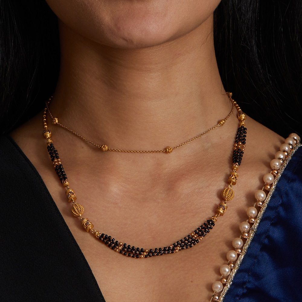 مانجالسوترا من الذهب عيار 22 قيراط | 18 بوصة مانجالسوترا من الذهب عيار 22 قيراط | 18 بوصة