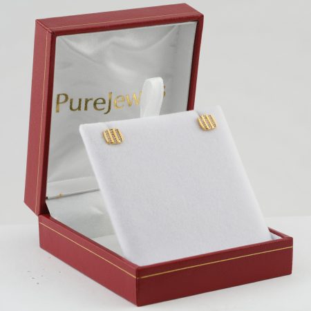 22ct Gold Hexagon Earring | with CZ Stones 22ct Gold Hexagon Earring | with CZ Stones