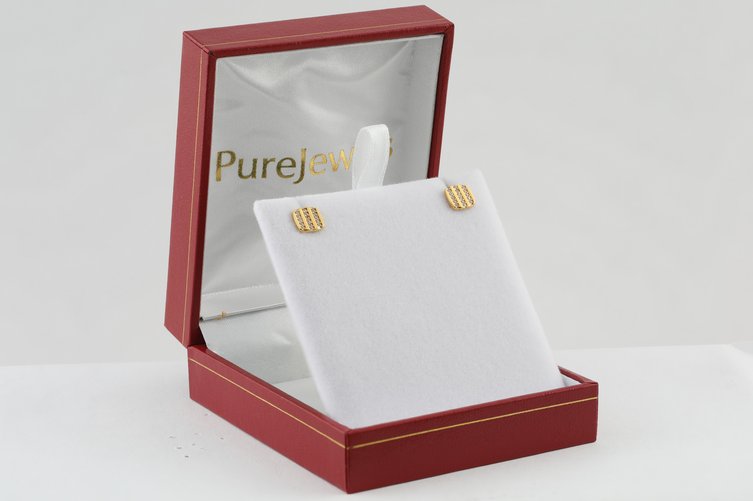 22 Ayar Altın Altıgen Küpe | CZ Taşlı 22 Ayar Altın Altıgen Küpe | CZ Taşlı