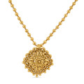 22ct Gold Rosette Square Pendant | Antique Finish