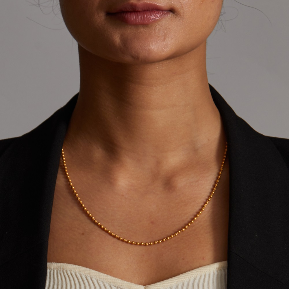 22ct Gold Fancy Bead Chain | 19 Zoll | Glow Kollektion