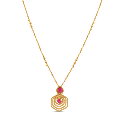 Hexagone Design Gold Pendant