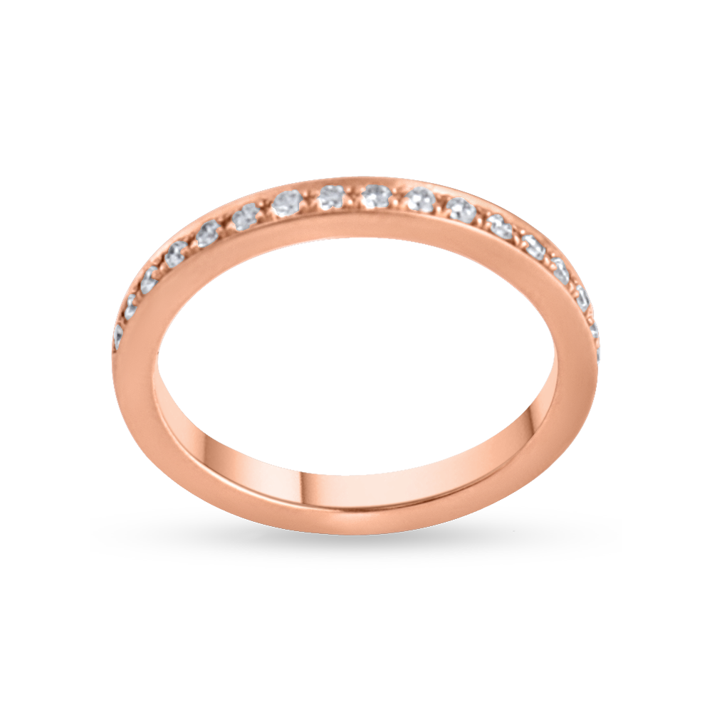 Bayanlar için 18 Ayar Pembe Altın Pırlanta Yüzük Bayanlar için 18 Ayar Pembe Altın Pırlanta Yüzük