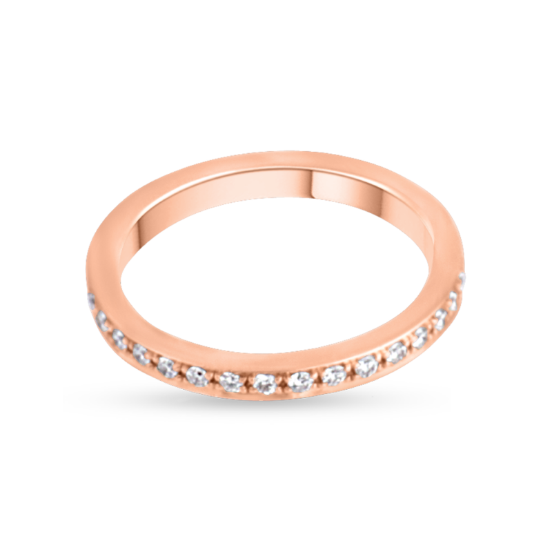 Bayanlar için 18 Ayar Pembe Altın Pırlanta Yüzük Bayanlar için 18 Ayar Pembe Altın Pırlanta Yüzük