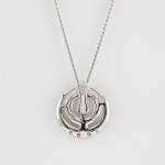 قلادة السيخ الدينية الخاندا من الذهب الأبيض عيار 18 قيراط