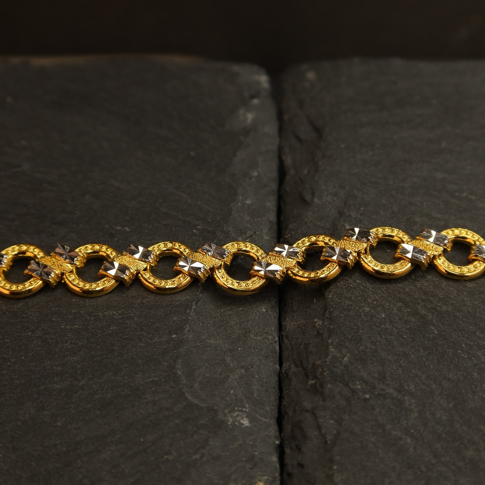22ct Gold Bracelet with Rhodium Finish | 7.5 Inches