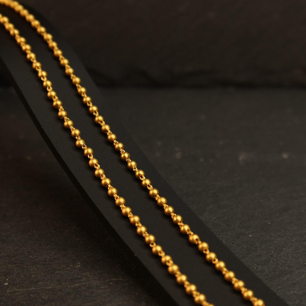22ct Gold Fancy Bead Chain | 19 Zoll | Glow Kollektion