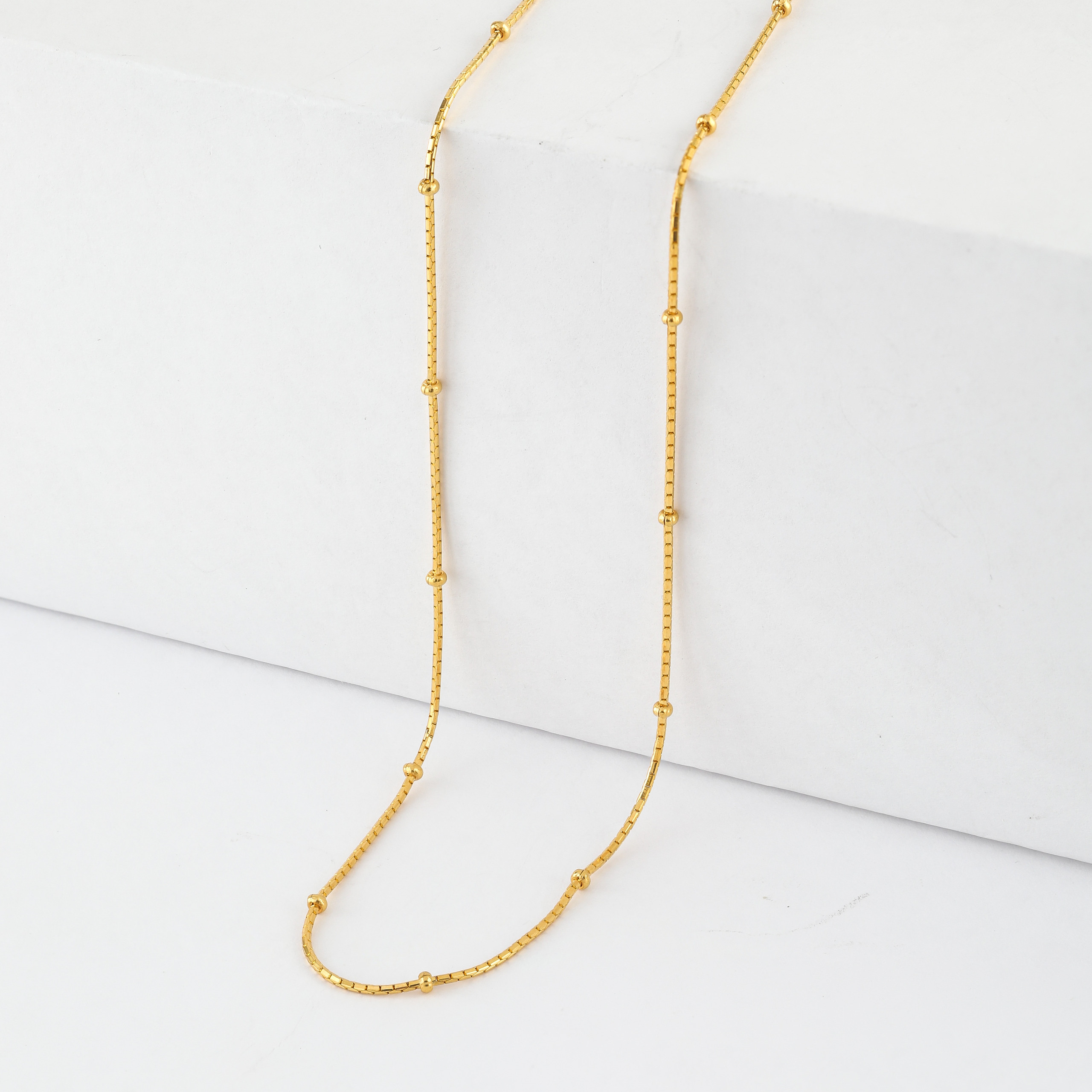 سلسلة خرز ذهبية عيار 22 قيراط | 20 بوصة سلسلة خرز ذهبية عيار 22 قيراط | 20 بوصة