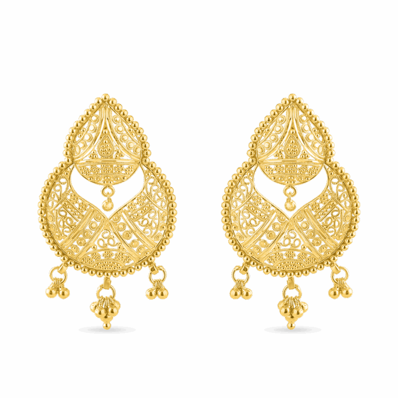 22 Ayar Altın Telkari Chand Bali 22 Ayar Altın Telkari Chand Bali