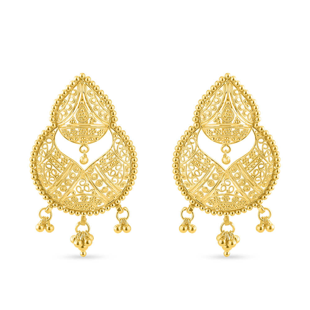 22ct Gold Filigran Chand Bali