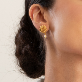 22ct Gold Antique Pearl Drop Earring | Rosettes Collection
