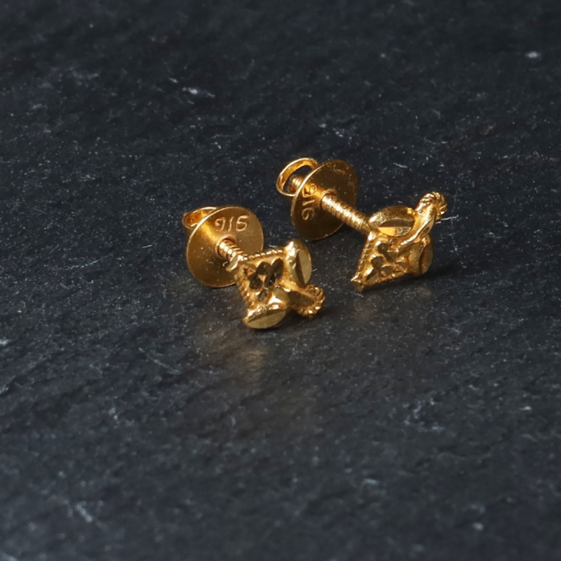 22Kt Gelbgold-Ohrstecker
