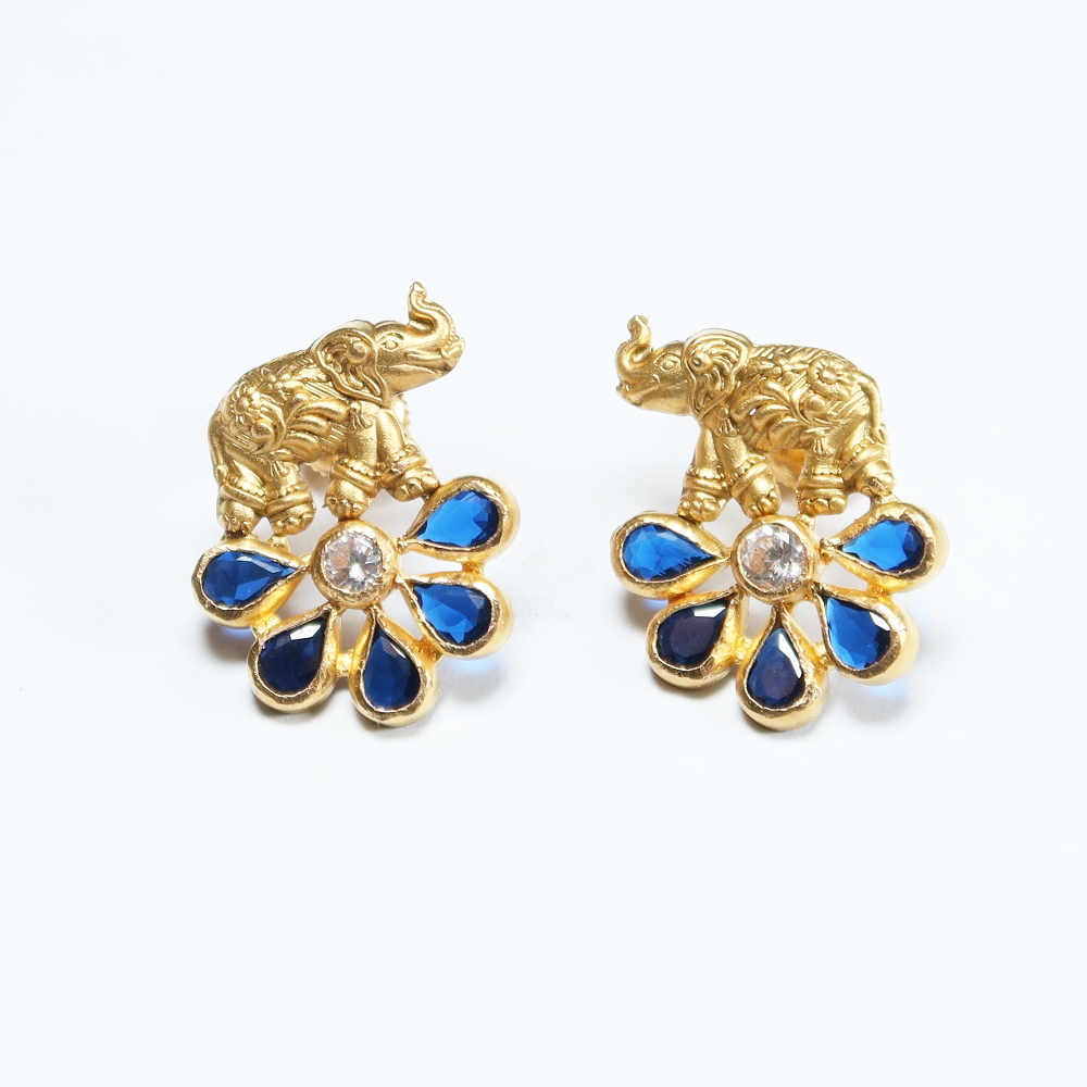 22ct Gold Elephant Motif Stud Earring 22ct Gold Elephant Motif Stud Earring