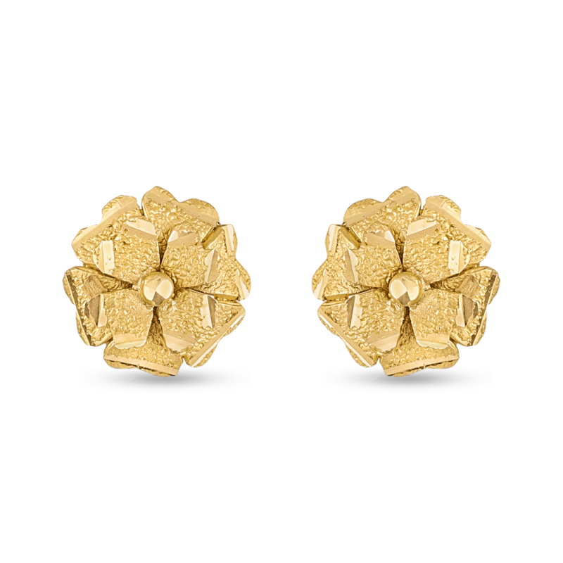 حلق وردة ذهبي ذهبي عيار 22 قيراط | 10 مم حلق وردة ذهبي ذهبي عيار 22 قيراط | 10 مم