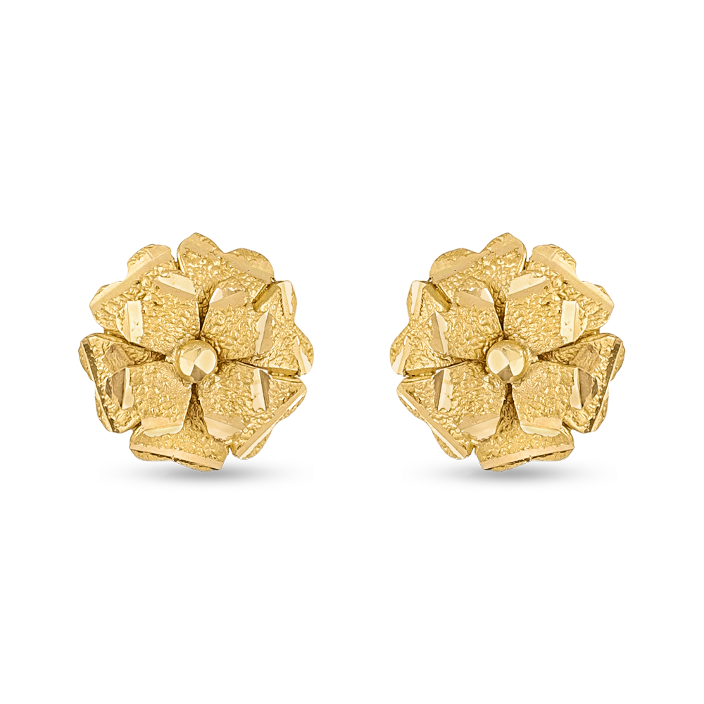 حلق وردة ذهبي ذهبي عيار 22 قيراط | 10 مم حلق وردة ذهبي ذهبي عيار 22 قيراط | 10 مم