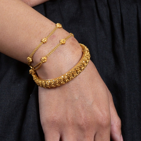 Rozetler Koleksiyonu Gelin için 22 Ayar Altın Bileklik | 2,5 Beden Rozetler Koleksiyonu Gelin için 22 Ayar Altın Bileklik | 2,5 Beden