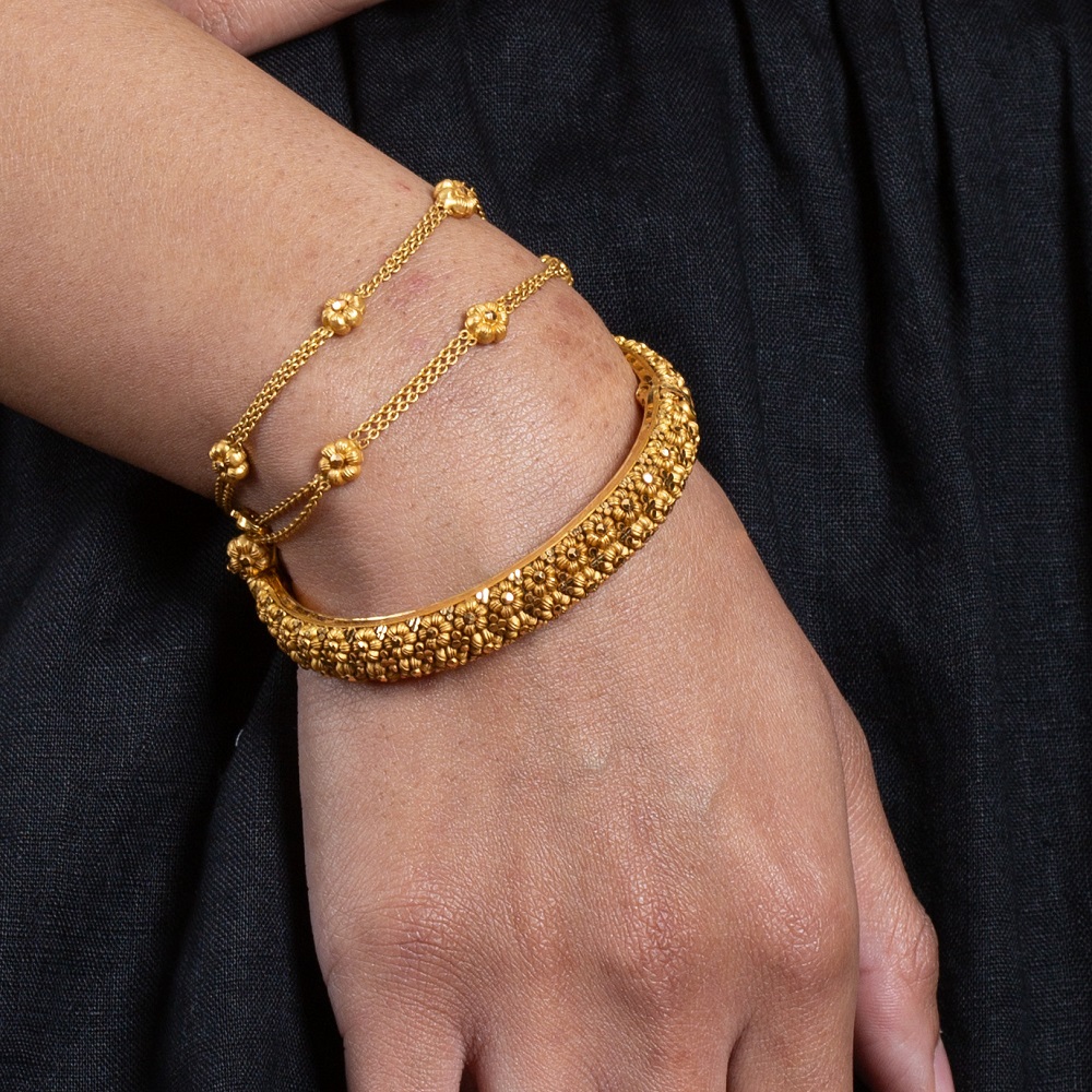 Rosetten Kollektion 22ct Gold Armreif für Braut | Größe 2.5