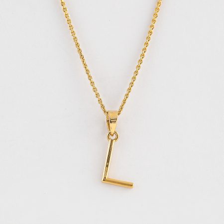 22ct Gold Initial L Pendant | Unisex 22ct Gold Initial L Pendant | Unisex
