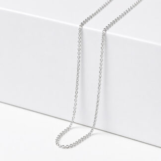 18ct White Gold | Link Chain | 14 Inches | 0.6mm Thick