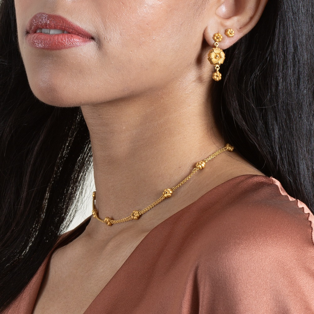 22ct Sunrise Gold Waterfall Necklace | 5mm